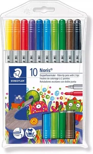 10 x Staedtler Noris Club Double-Tip Felt Tip Pens Double Ended Fibre Tip Pens - Picture 1 of 7