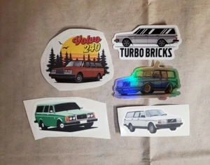 RARE VOLVO 240 244 245 Lot Of 5  Stickers Vintage Retro Volvo 240 Turbo Wagon - Picture 1 of 12