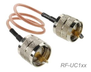 UHF PL259 męski na męski 50-Ohm RG316 koncentryczny kabel RF o niskiej stracie (wielodługość) - Zdjęcie 1 z 3