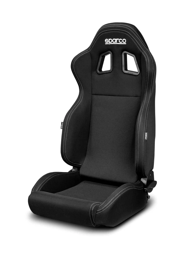 Sparco 009014NRNR R100 Reclining Seat, Black Cloth, Universal Fit - Image 1 of 4