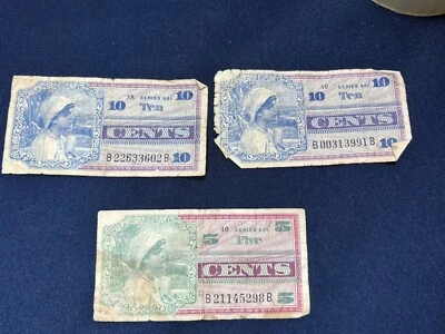 Very Vintage Military Payment Certificates Lot Of 3 - Image 1 of 4