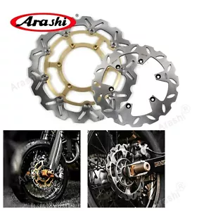 Arashi GOLD Front Rear Brake Disc Rotor Fit Suzuki DRZ400SM 2005-2023 DR-Z400SM - Picture 1 of 9