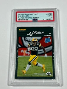 AJ Dillon RC Rookie 2020 Panini Instant Rated Rookie Retro PSA 9 - Picture 1 of 2