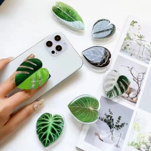 Phone Holder Grip Air Sac Checkerboard Plant Finger Bracket Mobile Accessories - Photo 1 sur 28