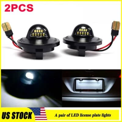 2x For Ford F150 F250 F350 White LED License Plate Light Tag Lamp Assembly Black Foto 1 de 4