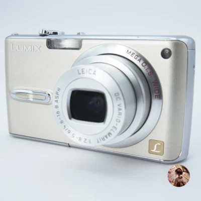 Panasonic Lumix DMC-FX07 Compact Digital Camera 7.2MP Gloss Gold Used Japan - Image 1 of 4