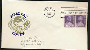 Canal Zone #153 Coil Pair First Day Cover Van Dahl Cachet Panama Canal Lot 924