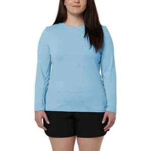 Hang Ten® Quick-dry UPF 50+ Long Sleeve Aqua Blue Sun Tee Women's Sz M NWT - Picture 1 of 3