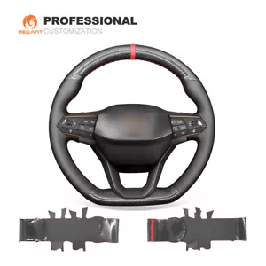 PU Carbon Fiber Real Leather Steering Wheel Cover for Seat Cupra Leon 2020-2021 - Bild 1 von 10