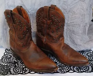 LADIES PRE-LOVED HARLEY-DAVIDSON BIKER BOOTS D83699 KIRA BROWN LEATHER 9M - Picture 1 of 21