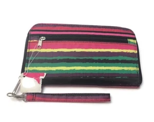 Mehrfarbig gestreift Kreditkarten-Währungshalter mit Reißverschluss Geldbörse Armband A1 - Bild 1 von 8