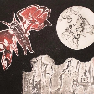 Toni Mau Fantastisches Wesen Ostdeutsche Kunst signiert Prägedruck 1969 - Picture 1 of 4