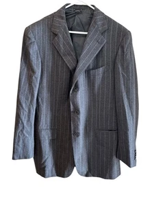 Chaqueta Blazer Ermenegildo Zegna Para Hombre Rayas Un Pecho Carbón Talla 54R - Imagen 1 de 13