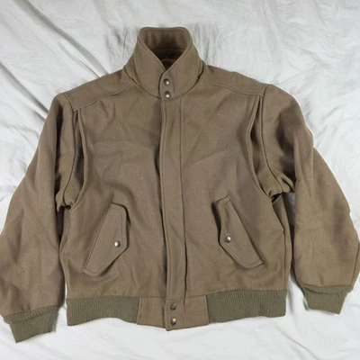 Saks Fifth Avenue Mens Size Large Wool Jacket Brown Full Zip Casual Outerwear - Image 1 of 4