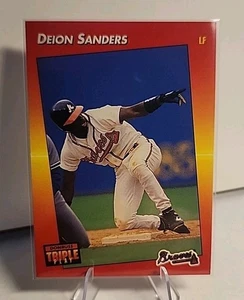1992 Donruss Triple Play - Deion Sanders #186 Atlanta Braves - Picture 1 of 2