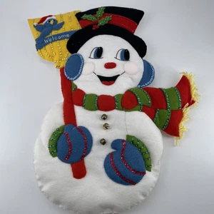 Bucilla B4139 COMPLETED Felt Frosty Snowman Welcome Door Wall Decoration Winter - Picture 1 of 10