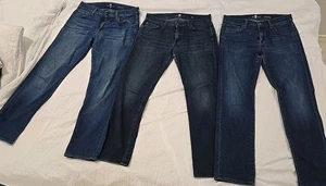 3 X -7 FOR ALL MANKIND Slimmy Straight-Leg Jeans men’s Size 31, 36 H - Picture 1 of 10