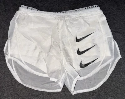 Pantalones Cortos Nike Running Mujer Tempo Luxe 2 en 1 Blanco Triple Swoosh Talla Mediana TU1 Foto 1 de 4