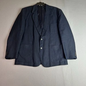 Banana Republic 100% Linen Navy Blazer Large Adventure Outfitters Safari Travel - Picture 1 of 23