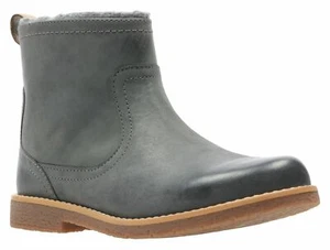 Clarks Comet Frost Grey Girls Leather Ankle Boots UK Size 11 1/2 F/ 29.5 - Picture 1 of 4