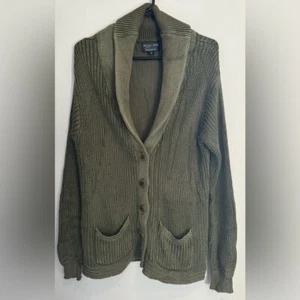 Vintage Polo Jeans by Ralph Lauren Men Army green Cardigan Sweater knit rare USM - Bild 1 von 5