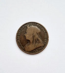 Gebrauchte Victoria 1896 One Penny Münze guter Zustand  - Bild 1 von 3