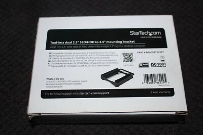 StarTech.com Dual 2.5" SSD/HDD Mounting Bracket for 3.5? Drive Bay - Tool-Less - Image 1 of 4
