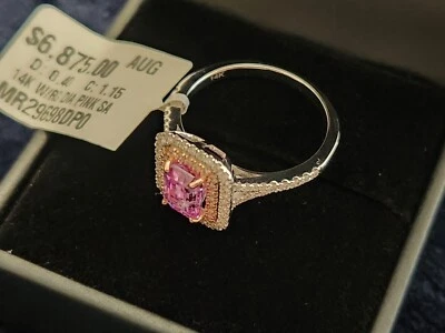 ANILLO ZAFIRO ROSA 14K - ORO BLANCO Y ROSA Foto 1 de 3