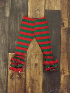 Green and Red Stripes Truffle Triple Ruffle Legging - Picture 1 of 1