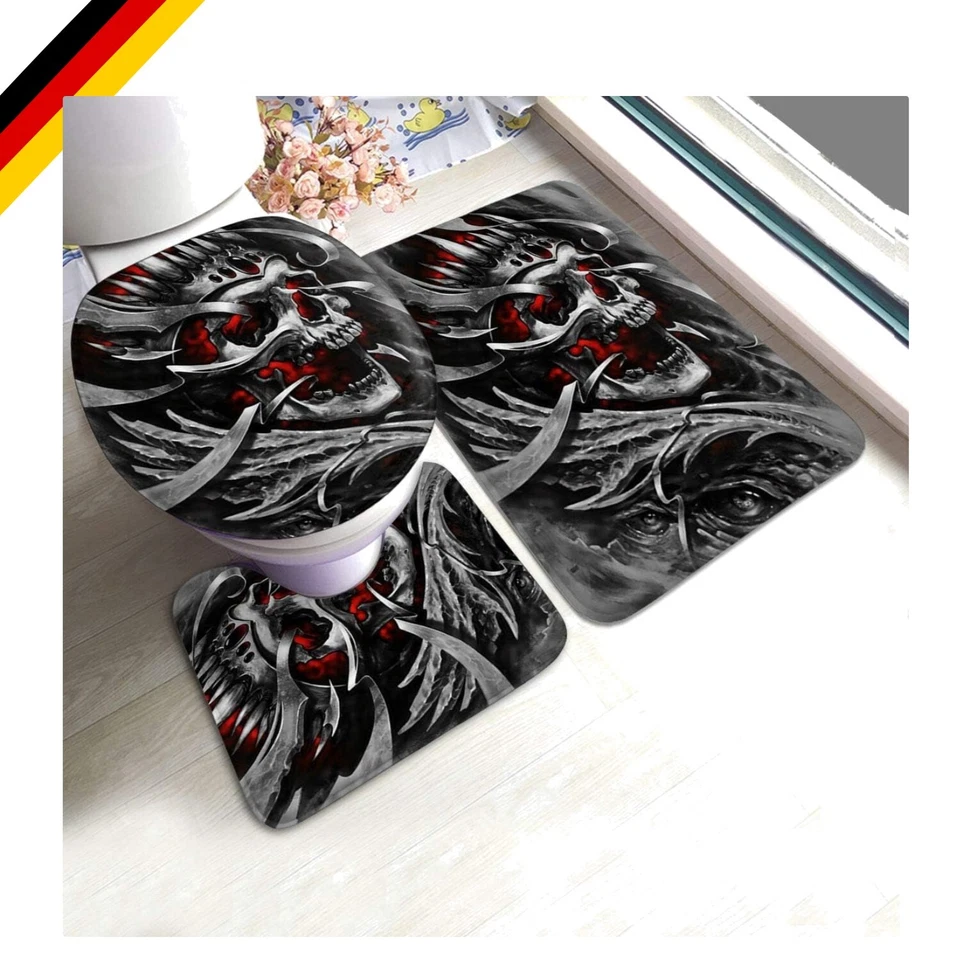 Hochwertiges Badezimmer-Set aus Polyester, rutschfest, weich, mit lustigem To... - Bild 1 von 4