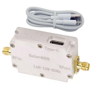 Amplifier 40DB Gain 10M To 6GHz Transmission LNA RF Power Preamplifier For FM - Zdjęcie 1 z 13