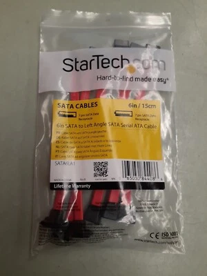 6 PACK of StarTech SATA6LA1 6in SATA to Left Angle SATA Serial ATA Cables - Image 1 of 4