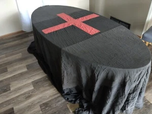 Vintage Knights Templar Masonic Commandery round table tablecloth - Picture 1 of 4