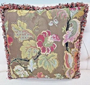 Funda de almohada personalizada para el hogar tela floral falsa borde de brocado pesado, 22 X 22 - Imagen 1 de 7