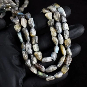 3 Strand Beautiful Amazing Flash Labrodorite 402 Cts Beaded Necklace VK 05 E682 - Picture 1 of 3