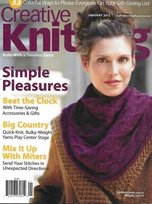 Creative Knitting Magazine Quick Knit Miters Hat And Mittens Jacket Cabled Vest - Image 1 of 4
