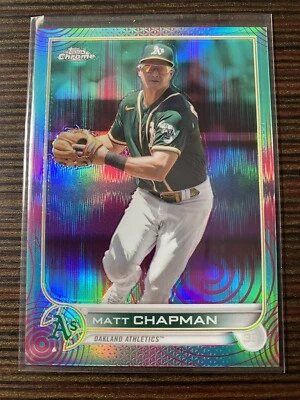 2022 Topps Chrome Sonic Matt Chapman Aqua Pink Pulse Refractor /199 Oakland 168 - Image 1 of 2
