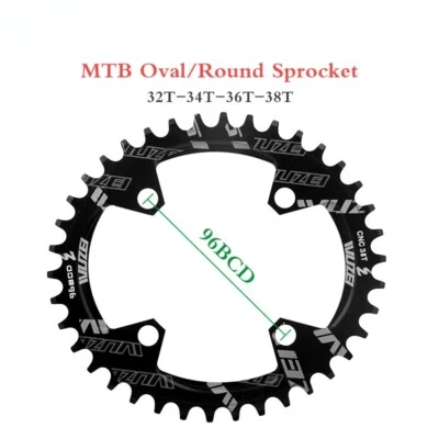 96 BCD MTB Oval/Round Chainring 32T 34T 36T 38T Crank Tooth plate for SHIMANO  - Image 1 of 4