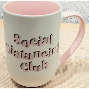 Taza Frankie Grey Social Distancing Club Rosa Blanco 5-1/4" Rara - Imagen 1 de 4