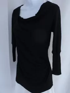 Blusa túnica para mujer THEORY negra manga larga cuello cintura recogida talla M - Imagen 1 de 7