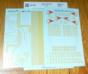 Decalcomania microscala #48-589 Western Maryland cappucci e cabine diesel (schema Fireball) - Foto 1 di 1