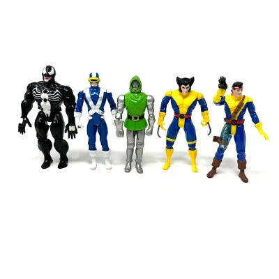 ToyBiz Marvel Venom, Cyclops, Doctor Doom, Wolverine, Forge X-Men 5" Figure Lot - Image 1 of 4