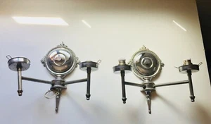 PAR Aplique de Pared Vintage Dos Enchufes en Metal Tono Plateado para Restauración - Imagen 1 de 9