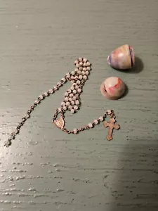Vintage Threaded Egg With Rosary Beads - Picture 1 of 6
