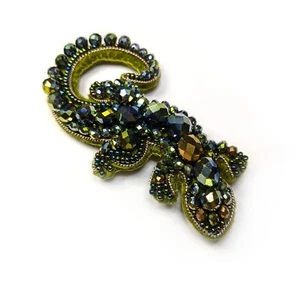 Perlenstickset, Salamander Brosche, Handarbeit Perlenstickerei, DIY Bastelset - Bild 1 von 10