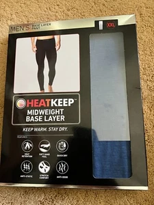 HeatKeep Men's Midweight Base Layer Pants Blue Size XXL - Picture 1 of 3