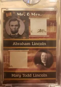 2020 The Bar Pieces of the Past Relics Abraham Lincoln & Mary Todd Lincoln - Picture 1 of 4