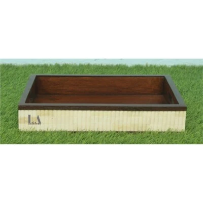 Home Décor  Wood Bone Inlay Serving Tray  Bone Carving Tray Set2 - Image 1 of 4