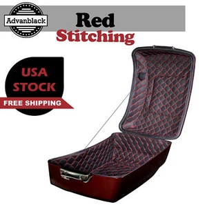 Tour Pack Liners Red Stitch Fits Harley Chopped Size/ Advanblack Razor Tour Pack - Picture 1 of 13