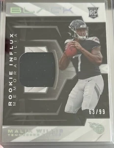 Malik Willis Black Rookie Influx Memorabilia #RIM-MWI /99 - Picture 1 of 2